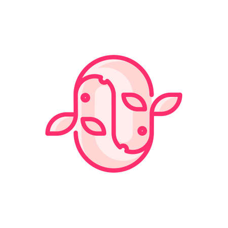 Geometric logo of two fish catching each other's tail, shaped like a yin yang symbolのイラスト素材