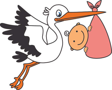 Stork and babyのイラスト素材