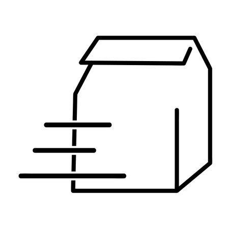 Fast delivery icon. Pictogram for web site. Outline stroke simple icon. Speed delivery illustration.のイラスト素材