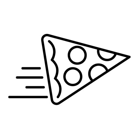 Pizza delivery icon. Pictogram for web site. Outline stroke simple icon. Food delivery illustration.のイラスト素材