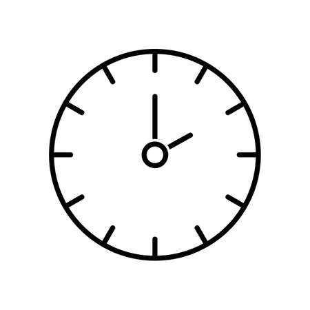 Time icon. Clock pictogram. Flat symbol for web. Line stroke. Isolated on white background.のイラスト素材