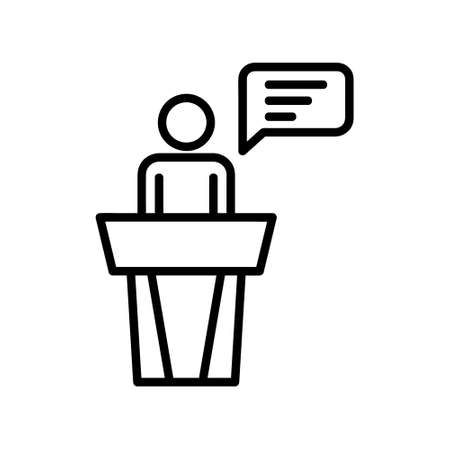 Speaker reporter flat icon. Pictogram for web. Line stroke. Isolated on white background. Vector eps10のイラスト素材