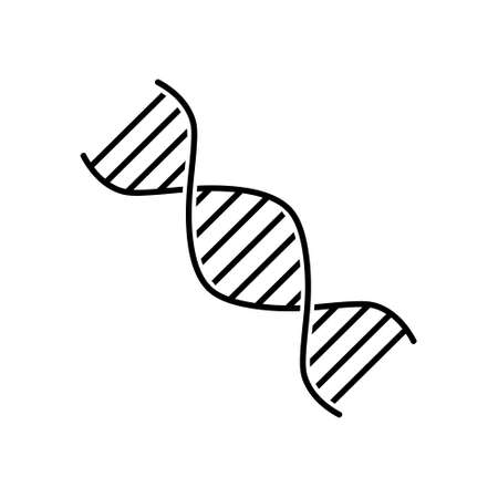 DNA flat icon. Pictogram for web. Line stroke. Isolated on white background.のイラスト素材