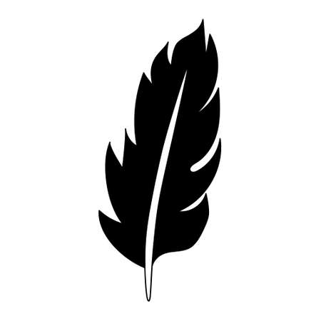 Feather flat icon. Pictogram for web. Line strokeのイラスト素材