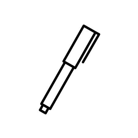 Pen flat icon. Pictogram for web. Line stroke. Isolated on white background. Outline vector eps10のイラスト素材