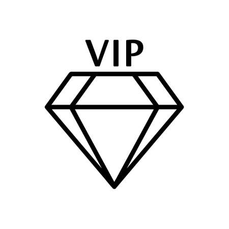 VIP flat icon. Exclusive pictogram for web. Line stroke. Isolated on white background.のイラスト素材