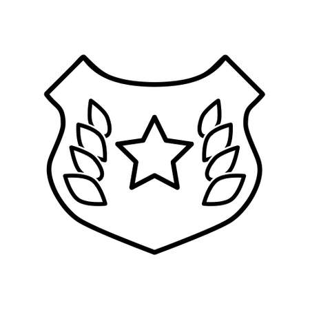 Police badge icon. Law pictogram for web. Line stroke. Isolated on white background. Outline vector eps10のイラスト素材