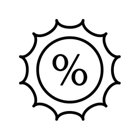 Discount icon. Offer pictogram for web. Line stroke. Percentage tag isolated on white background. Outline vector eps10のイラスト素材