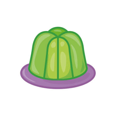 Jelly cake flat icon. Cupcake pictogram for web. Line stroke. Isolated on white background. Outline vectorのイラスト素材