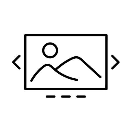 Picture icon. Flat pictogram for web. Line stroke. Simple photo symbol isolated on white background. Outline vector eps10のイラスト素材