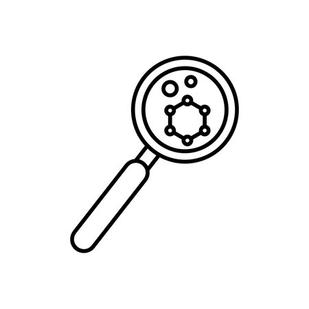 Research flat icon. Analysis pictogram for web. Line stroke. Isolated on white background. Vector eps10のイラスト素材