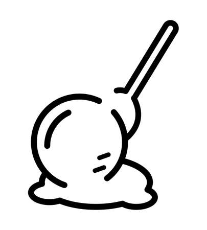 Ice cream flat icon. Pictogram for web. Line stroke. Icecream isolated on white background. Vector eps10のイラスト素材