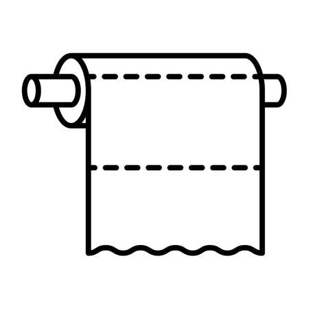 Paper towel icon. Toilet pictograms for web. Line stroke. Isolated on white background. Vector eps10のイラスト素材