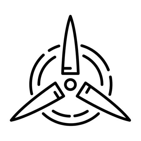Wind turbine flat icon. Icon for web. line stroke. isolated on white background. vector eps10のイラスト素材