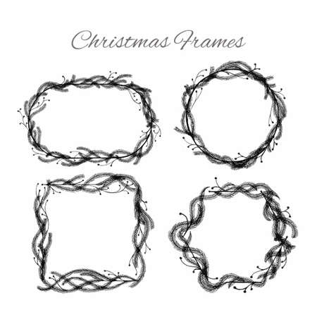 Christmas Frames Vector Templateのイラスト素材