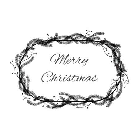 Christmas Card Frame Templateのイラスト素材