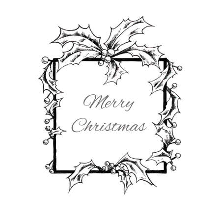 Christmas Card Frame Templateのイラスト素材