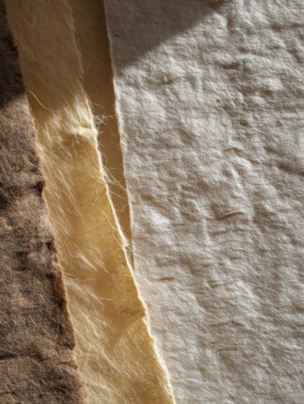 recycled paper in the process of being made, fibrous pulp in water with natural light bouncing through, craft detail   v 7, Generative AIの素材