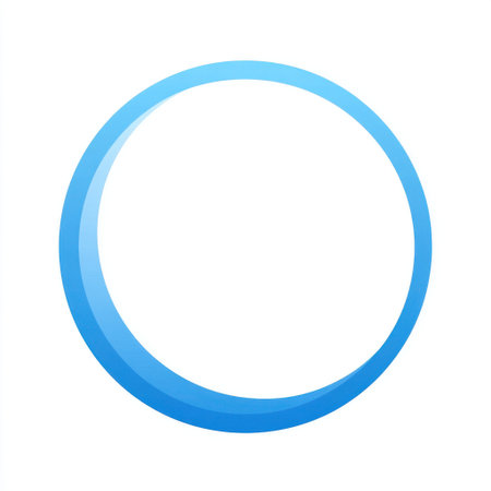 A simple moon phase ring icon in blue, isolated white background, Generative AIの素材