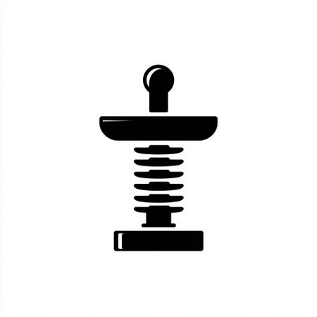A minimal camshaft icon in black, isolated white background, Generative AIの素材