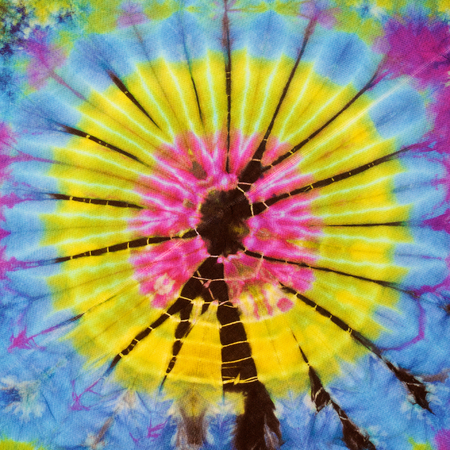 close up shot of tie dye fabric texture backgroundの写真素材