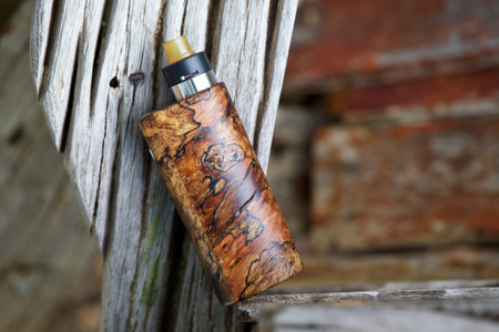 high end natural stabilized wood box mods with rebuildable dripping atomizer, vaping device,...