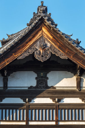 Kyoto, Japan - February 20, 2014 : roof ridge of Kennin-ji, Kenninji Temple the oldest Zen temple in Kyoto on February 20, 2014 at Kyoto, Japan.のeditorial素材