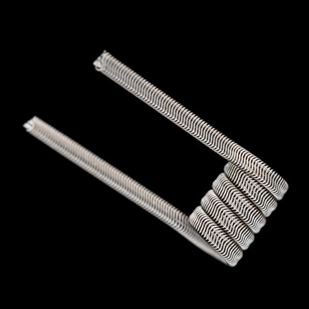 close up, macro shot of prebuilt triple core alien clapton coil, fancy coil, art coil isolate on...