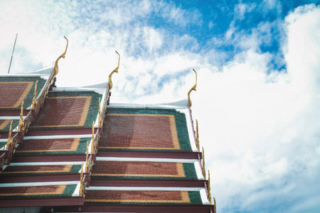 Elegant church roof and beautiful sky