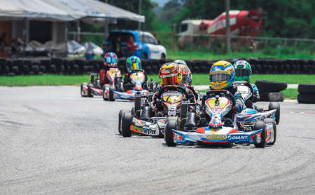 PATTATA,THAILAND-MAY 20: Go Kart  driving training in Peera circuit race pattaya on MAY 20,2018 IN THAILAND.のeditorial素材