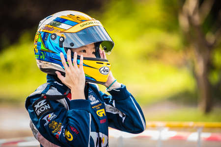 PATTATA,THAILAND-MAY 26: Go Kart  driving training and racing in provocative style. in "IAME Series Asia 2019" bira circuit race pattaya on May 26,2019 IN THAILAND.のeditorial素材