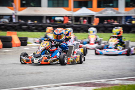PATTATA,THAILAND-MAY 26: Go Kart  driving training and racing in provocative style. in "IAME Series Asia 2019" bira circuit race pattaya on May 26,2019 IN THAILAND.のeditorial素材