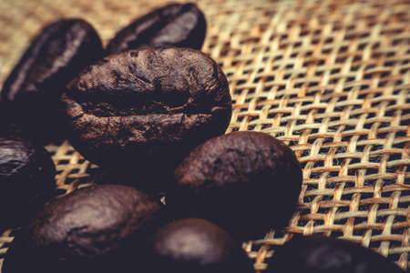 The raw coffee beans are preparing to grind into delicious coffee.の写真素材