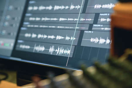 Audio graph available on the monitor screen during recording.の写真素材