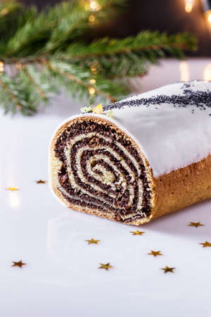 Christmas poppy seed cakeの写真素材