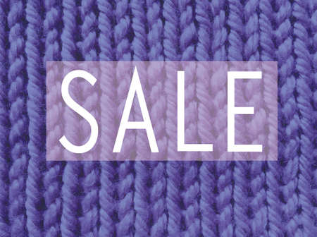 abstract word sale on knitted background. fashion illustrationの写真素材