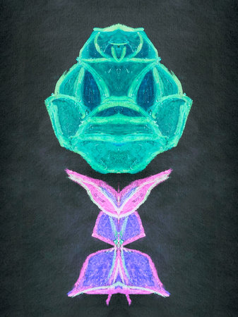 abstract rose image. manual drawing. mixed technique