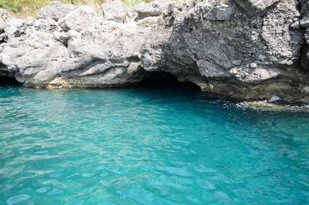 Italy - Sea Bay and beach view from the coastline in the Calabria regionの写真素材