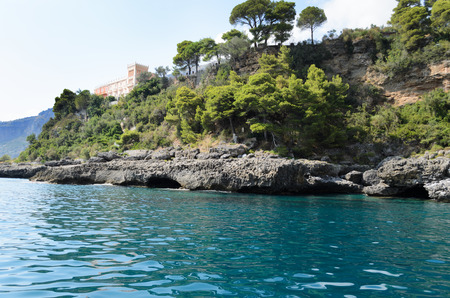 Italy - Sea Bay and beach view from the coastline in the Calabria regionの写真素材