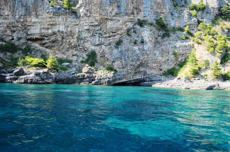 Italy - Sea Bay and beach view from the coastline in the Calabria regionの写真素材