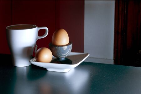 High res image of Egg with tea breakfastの写真素材