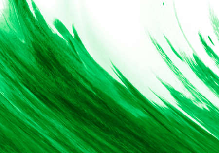 Green graphic color brush strokes effect on white backgroundの写真素材