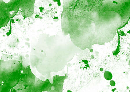 Green water color graphic color brush strokes patches effect backgroundの写真素材