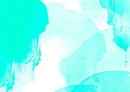 Light blue water color graphic color brush strokes patches effect backgroundの写真素材
