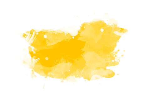 Yellow water color patches graphic brush strokes effect background designs elementの写真素材