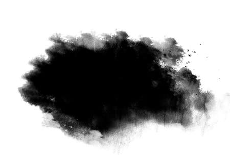 Black color patches graphic brush strokes effect background designs elementの写真素材