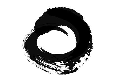 Black graphic color circle brush strokes effect background designs elementの写真素材