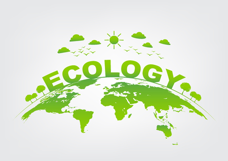 Ecology friendly concept and World environment, vector illustrationのイラスト素材