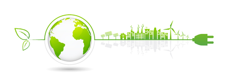 Banner design elements for sustainable energy development, Environmental and Ecology concept, Vector illustrationのイラスト素材