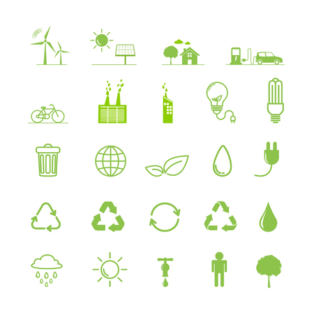 Ecology icons set, Vector illustrationのイラスト素材